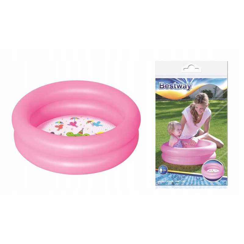 51061 baseinas pripučiamas baseinas kūdikių vonelė 61x15 cm rožinis irklavimo baseinas bestway