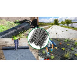 Metaliniai kaiščiai agrotekstilei, geotekstilei, 3 x 15 cm, 100 vnt.