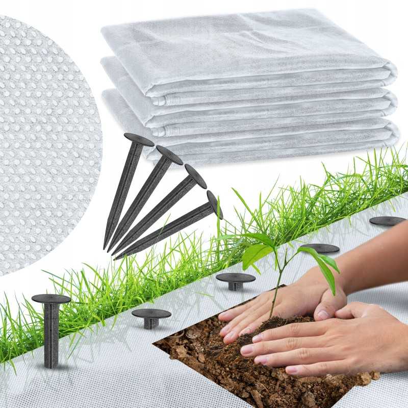 Balta žieminė agrotekstilė augalams dengti, sodo danga, 50g 1,6x10m