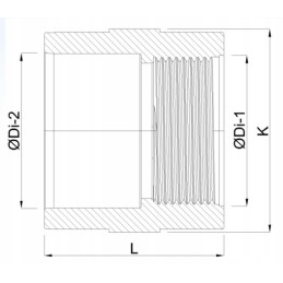 Profec PVC pereinamoji mova 63 mm x 2 kvadratiniai x gw 10bar pilka