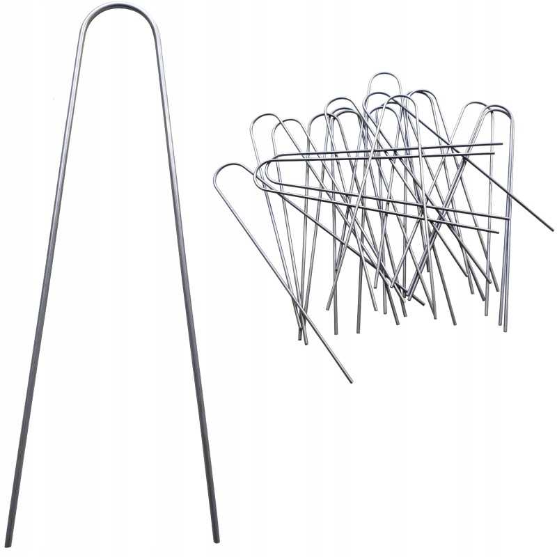 Metaliniai smeigtukai įvairių tipų agrotekstilei, agrotekstilei ir geotekstilei tvirtinti prie žemės, taip pat smeigtukai kurmių