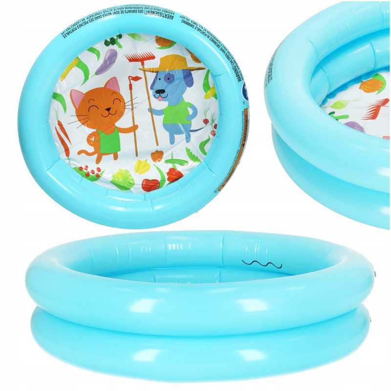 Vaikiškas baseinas, pripučiamas irklavimo baseinas, apvalus vaikiškas baseinas, 61 cm, mėlynas
