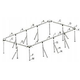 Stačiakampis baseino rėmo atraminis vamzdis bestway 56424 plieno pro 400x211x81cm
