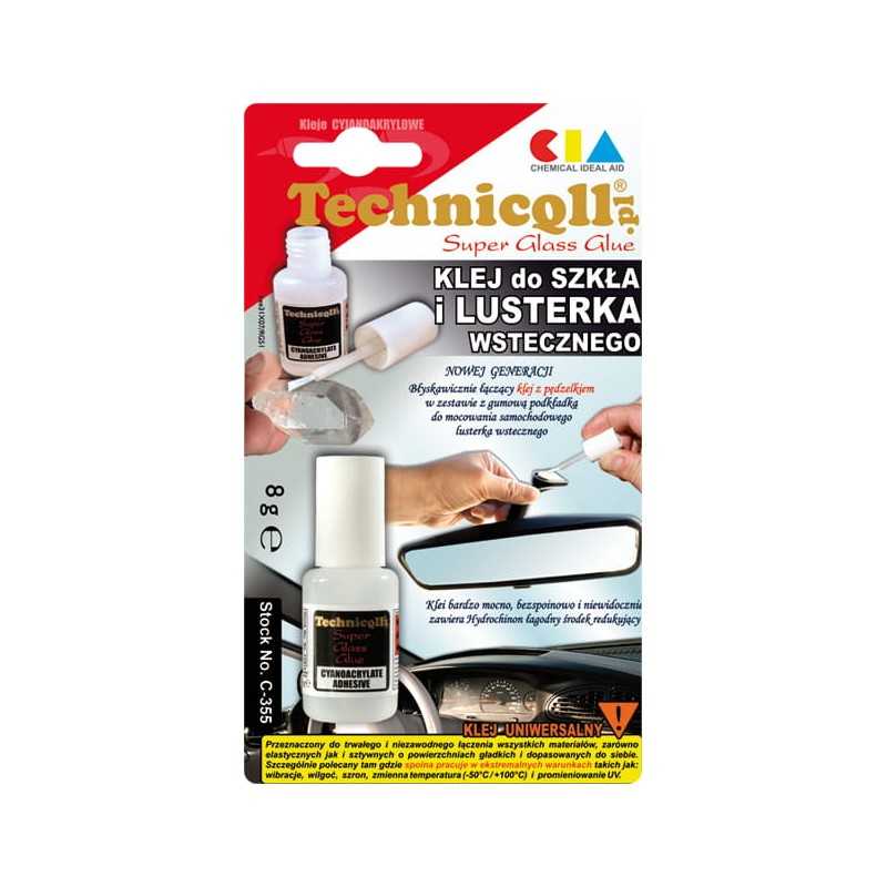 Klijai stiklui ir galinio vaizdo veidrodžiui c 355 technicq