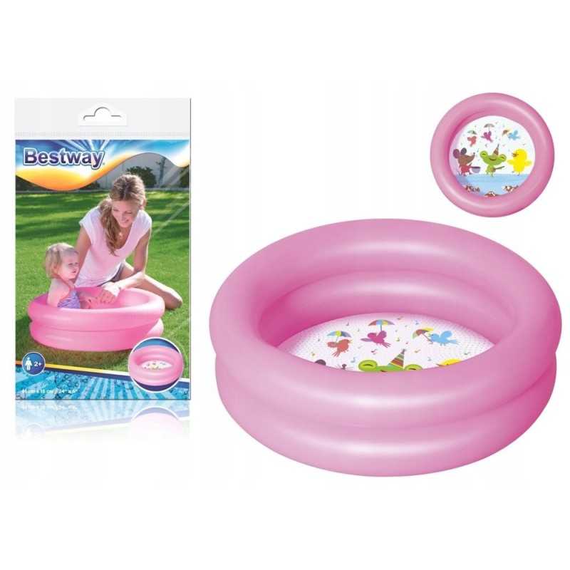 Pripučiamas baseinas rožinis 61 cm x 15 cm bestway 5106