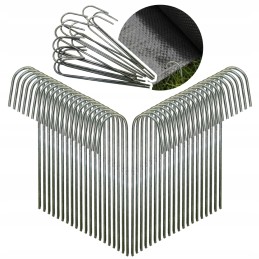 Smeigtukai, metalinis kaištis agrotekstilei ir tinklams tvirtinti, 25 cm, 100 vnt.