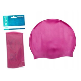 Rožinė silikoninė maudymosi kepuraitė