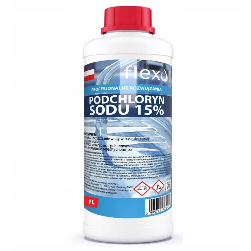 Natrio hipochloritas skystas chloras 1l vandens dezinfekcija šulinių baseinuose