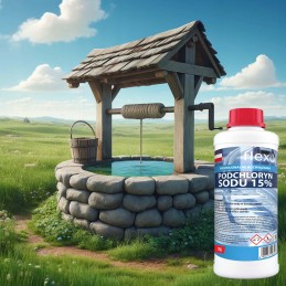 Natrio hipochloritas skystas chloras 1l vandens dezinfekcija šulinių baseinuose