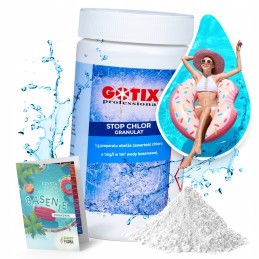 Antychloro granulės sustabdo chlorą baseine granuliuotas 1 kg redukuojančio chloro