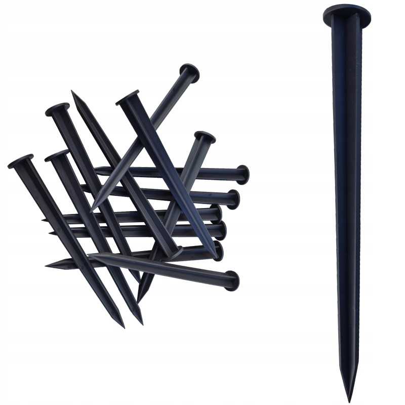 Universalūs kaiščiai plastikiniams vejos kraštams tvirtinti, 100 vnt