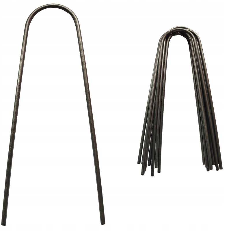 Metaliniai smeigtukai įvairių tipų agrotekstilei, agrotekstilei ir geotekstilei tvirtinti prie žemės, taip pat smeigtukai kurmių