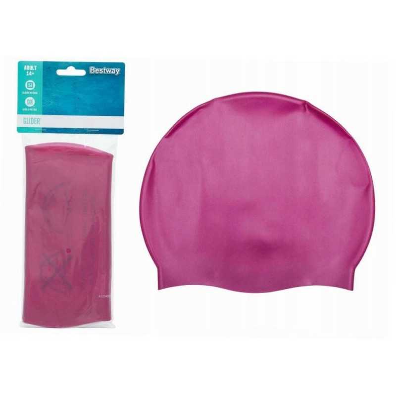 Rožinė silikoninė maudymosi kepuraitė