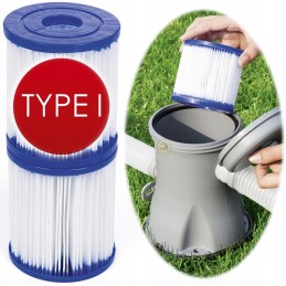 2xBestway I tipo filtras 58093 rinkinys iš 2 dalių vandenyje