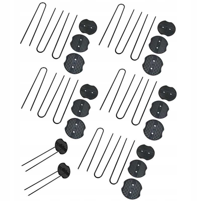 Agrotekstilės smeigtukai su trinkelėmis, 20 vnt smeigtukų 20 cm + 20 vnt trinkelių