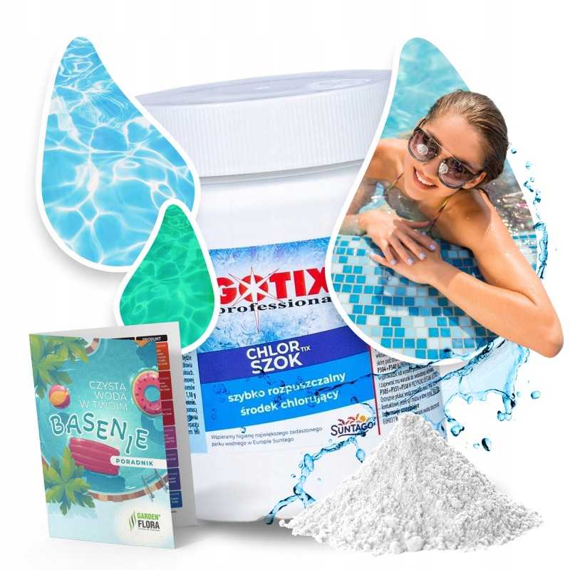Chlorinis šokas baseinui, granulės, baseino chemikalai, 0 4kg, chlortix gotix