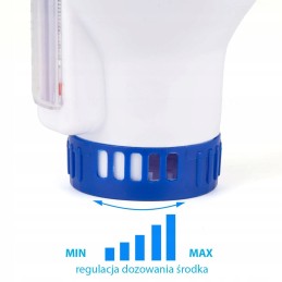 2 viename didelis dozatorius su termometro plūduru baseino sūkurinei voniai chloro 20g