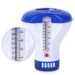 2 viename didelis dozatorius su termometro plūduru baseino sūkurinei voniai chloro 20g