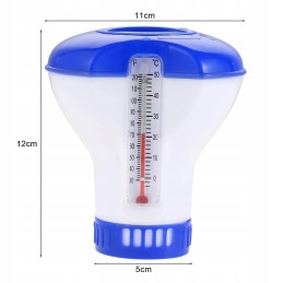 2 viename didelis dozatorius su termometro plūduru baseino sūkurinei voniai chloro 20g