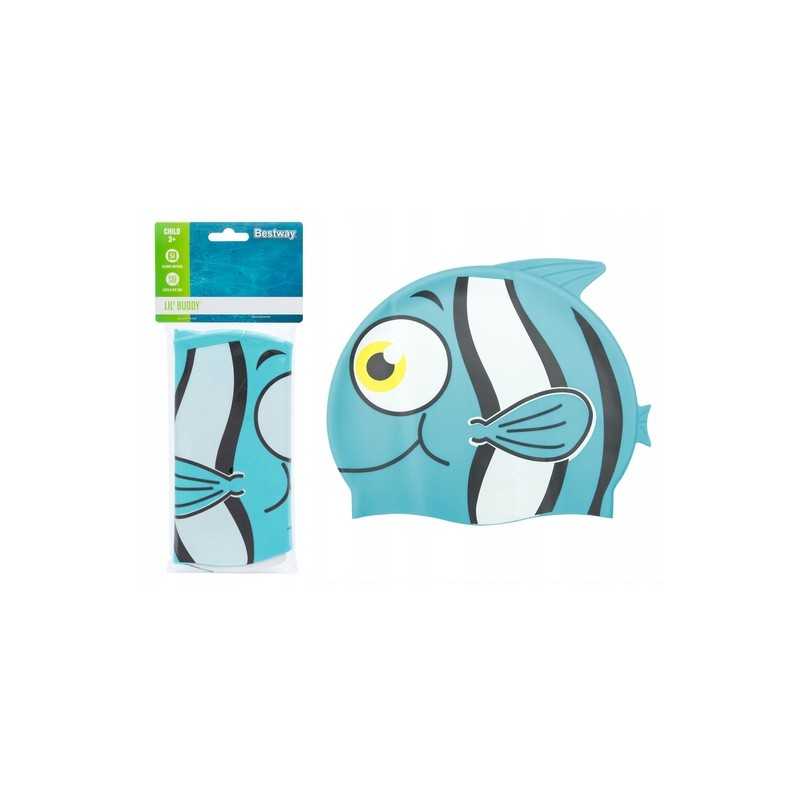 Plaukimo kepuraitė mėlyna žuvelė Bestway 26025
