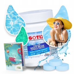 Chloras baseinams, mėlynos daugiafunkcinės tabletės, baseinų chemikalai 0 4kg