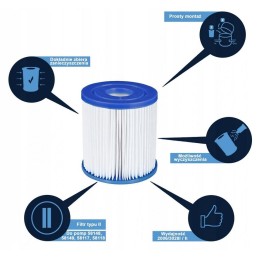 Filtro įdėklas baseino siurbliams 80x90mm 300gal 1136l Avenli Cleanplus