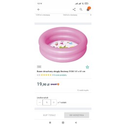 Bestway 51061 baseino vaikiškas baseinas vaikams 61cm rožinis