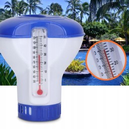 Baseino termometras, chloro dozatorius, plūduras, baseino chemikalai, 20 tablečių