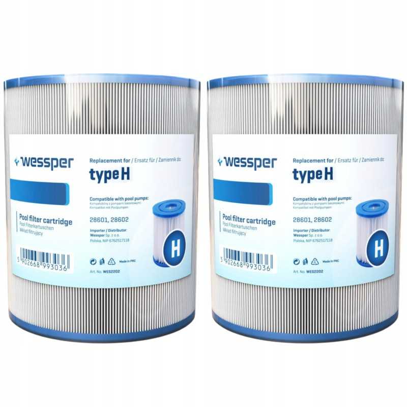 2x tipo h filtrai baseino siurbliams intex 29007