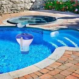 2in1 mažas dozatorius su termometru 20g plūdurinis plūduras baseino termometras