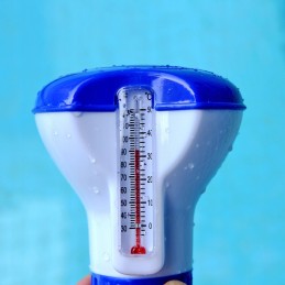 2in1 mažas dozatorius su termometru 20g plūdurinis plūduras baseino termometras