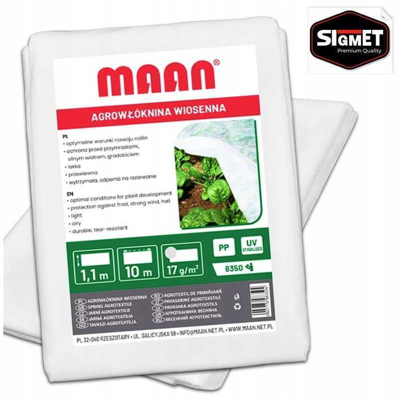 Agrotekstilė 1,1x5 m spyruoklinė balta 17 g/m²