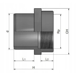 Slėgio jungtis AFG PVC UD 50x1 1 2 colių kzxgw