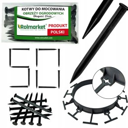 ✨ Universalūs tvirtinimo ankeriai (smeigtukai) apvadui: eco-bord, elasteo, randberg, polbord, b45, b58, bordeo - 25cm, 50 vnt.✨