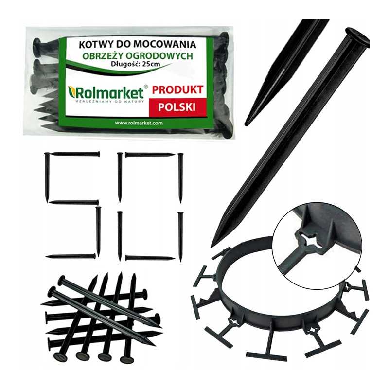 ✨ Universalūs tvirtinimo ankeriai (smeigtukai) apvadui: eco-bord, elasteo, randberg, polbord, b45, b58, bordeo - 25cm, 50 vnt.✨