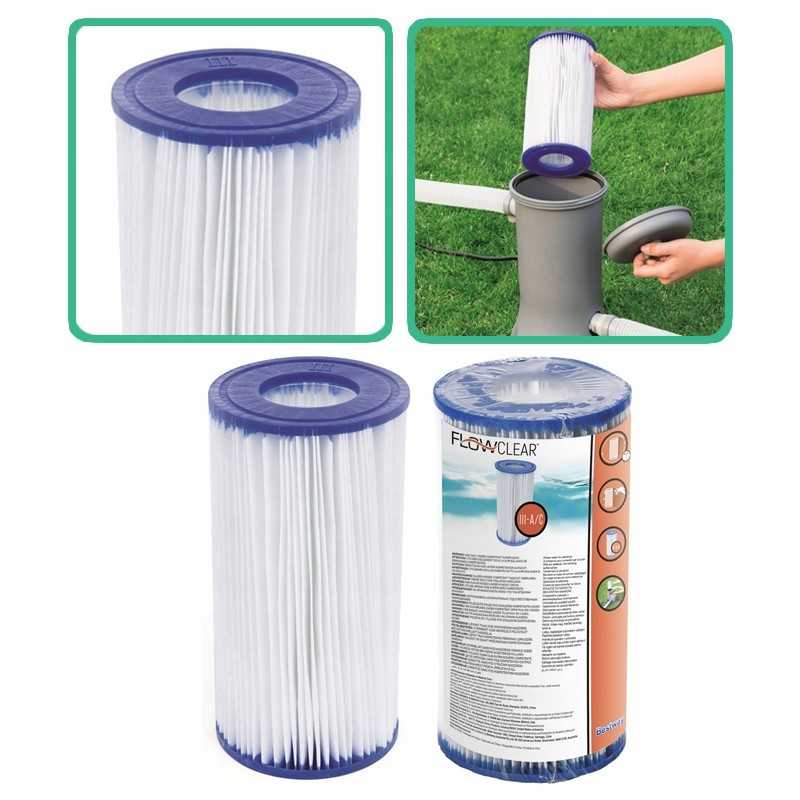 1x Bestway baseino siurblio filtro įdėklas 58012 III tipo