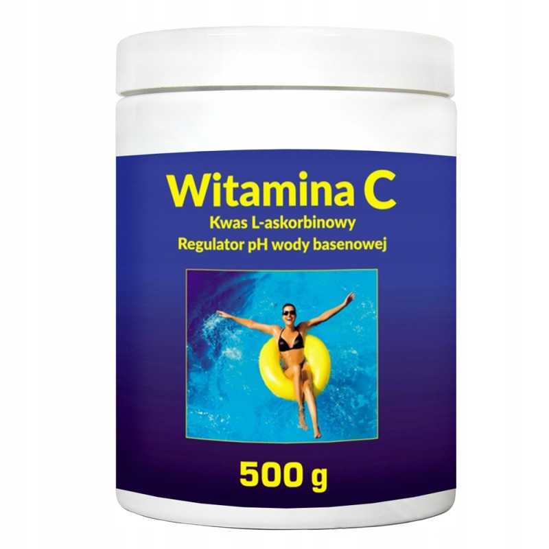 Vitaminas C baseino žaliam vandeniui baseine 500g grynos askorbo rūgšties