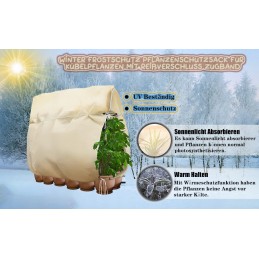 Žieminis augalų apsaugos gaubtas agrotekstilės maišelis 120 x 180 cm su užtrauktuku