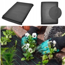 Agrotekstilės kilimėlis nuo piktžolių 50g storio universalus 1,1x5m agrotekstilė + smeigtukų kaiščių rinkinys 20 vnt.