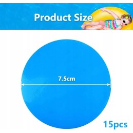 Lipnios PVC vandeniui atsparios tašelės baseino remontui, rinkinyje 15 vnt