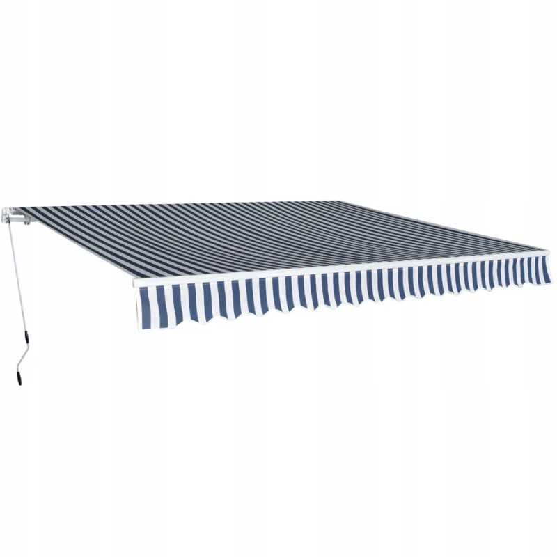 Folding awning, blue and white, 400x300 cm