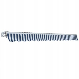 Folding awning, blue and white, 400x300 cm