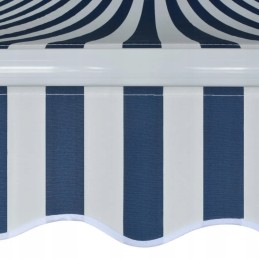 Folding awning, blue and white, 400x300 cm