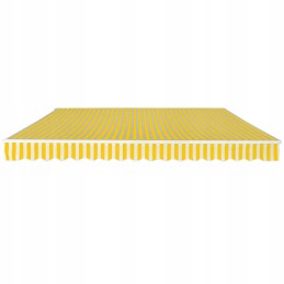 Folding awning, aluminum frame, yellow and white, 400x300 cm
