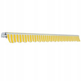 Folding awning, aluminum frame, yellow and white, 400x300 cm