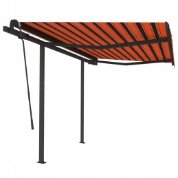 vidaXL Rankinis ištraukiamas tentas su stulpeliais 3x2 5 m Oranžinė Ruda