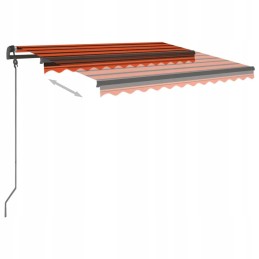 vidaXL Manual Retractable Awning with Poles 3x2 5 m Orange Brown