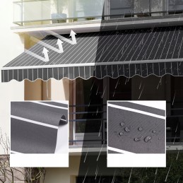 Balcony Terrace Awning Basic 2000 foldable 250x150 DARK GREY-WHITE