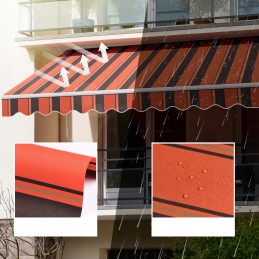 Rõdu terrassi markiis Basic 2000 kokkupandav 250x150 PUNANE-MUST