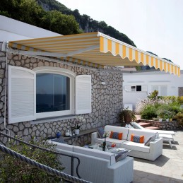 Balcony Terrace Awning Basic 2000 foldable 250x150 YELLOW-WHITE